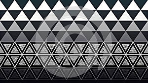 Geometric pattern featuring rows of triangles in a gradient from white to dark gray.