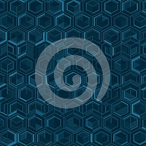 Geometric pattern featuring a series of interconnected hexagons creating a three-