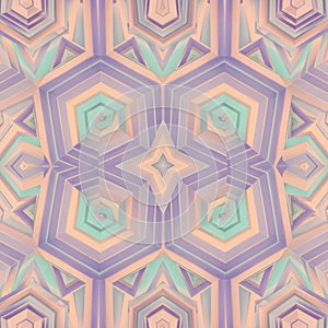 Geometric pattern featuring a series of interconnected hexagons and star shapes,