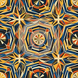 Geometric pattern featuring a series of interlocking hexagons and