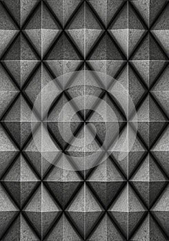 Geometric pattern featuring a series of three-dimensional pyramidal shapes arranged