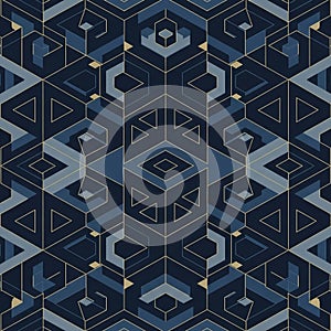 Featuring a symmetrical design with interlocking hexagons and