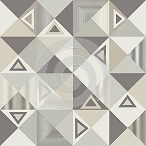 Geometric pattern featuring triangles and squares in a grid layout. The