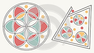 Geometric pattern of Flower of Life and triangles vector design Generative AI