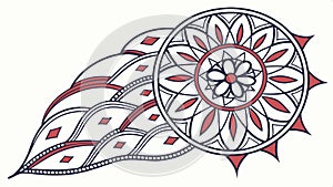 Geometric pattern graphic with circular and triangular shapes abstract design vector Generative AI