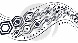 Geometric pattern with hexagons and dots abstract design vector design Generative AI