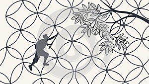 Geometric Pattern with Interconnected Dots, vector design Generative AI