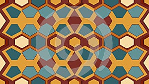 Geometric Pattern of Interlocking Hexagons and Diamond Shapes