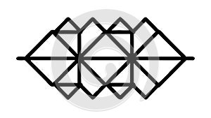 Geometric Pattern Interlocking Rectangles, vector design Generative AI