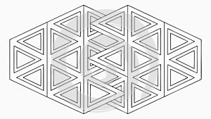 Geometric Pattern of Interlocking Triangles, vector design Generative AI