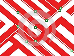 Geometric pattern with intersecting lines and squares