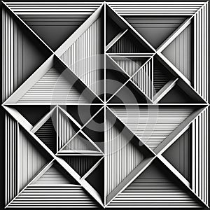A geometric pattern of intersecting triangles
