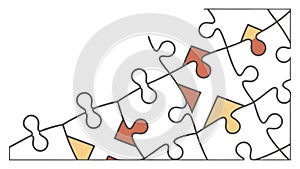 Geometric Pattern Jigsaw Puzzle Pieces, vector design Generative AI