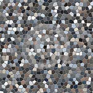 Geometric pattern with multicolor different small polygons shape tiles. Cobblestone mosaic floor. Seamless repeating pattern.