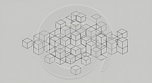 Geometric pattern with a network of connected cubes. The design is composed of