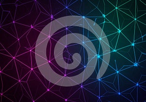 Geometric pattern with a network of interconnected lines and nodes, creating a web-