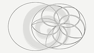 Geometric pattern of overlapping circles design, abstract element vector design Generative AI