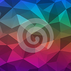 Geometric pattern with overlapping triangles in a gradient color scheme. The design