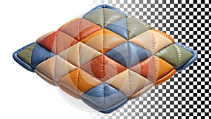 Geometric pattern pillow decorative cushion and modern home decor png transparent image Generative AI