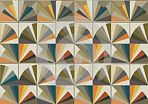 Geometric pattern repeating across a grid