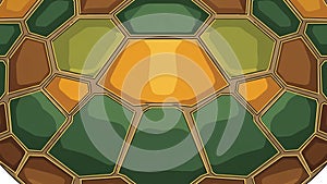 Pattern resembling a turtle shell featuring a mosaic of hexagonal