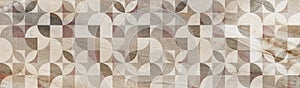 Geometric pattern Retro mosaic background, vintage wallpaper design, damask pattern