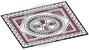 Geometric Pattern Rug, Abstract Floor Decor, vector design Generative AI