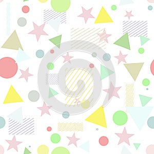 Geometric pattern. Seamless pattern of simple shapes.