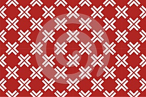 Geometric pattern seamless square stripes x-shaped white red