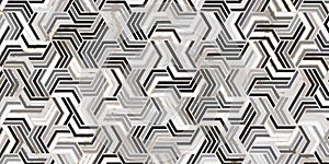 Geometric pattern with stripes wavy lines gray background