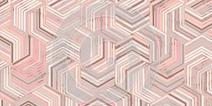 Geometric pattern with stripes wavy lines pink background