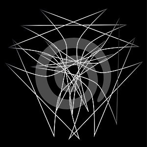 Geometric pattern symbols fractale pentagram astrology stamp label