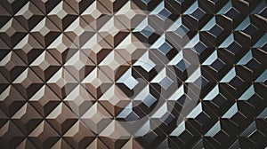 Geometric Tile Wall With Light Brown and Black Diamond Patterns