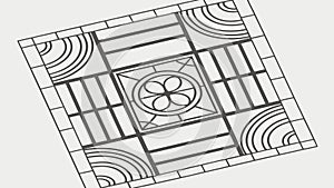 Geometric Pattern Tile: Modern Decorative Element, vector design Generative AI