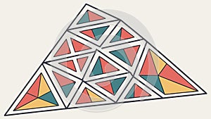 Geometric Pattern Triangle: Cool Tones Abstract Vector, vector design Generative AI