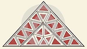 Geometric Pattern of Triangles in a Larger Triangle, vector design Generative AI