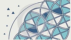 Geometric pattern with triangular and circular shapes, abstract design, vector design Generative AI