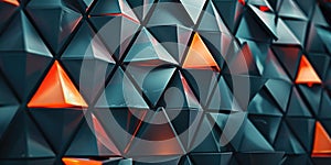 Geometric pattern with triangular shapes creating a textured surface. AIG49.