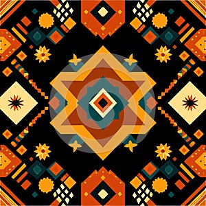 geometric pattern with tribal motifs