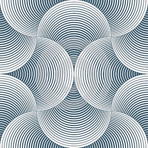 Geometric pattern vector. Geometric simple fashion fabric print. Vector repeating tile texture. Overlapping circles funky
