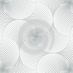 Geometric pattern vector. Vector repeating tile texture. Overlapping circles funky theme or abstract spiral shell .