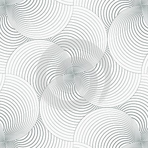 Geometric pattern vector. Vector repeating tile texture. Overlapping circles funky theme or abstract spiral shell .