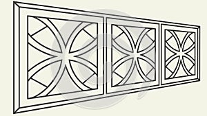 Geometric Pattern Window Vector, Abstract Architectural Design, vector design Generative AI