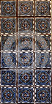 Geometric pattern 3x6 blue background