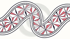 Geometric Patterned Ribbon. Modern decorative design element. vector design Generative AI