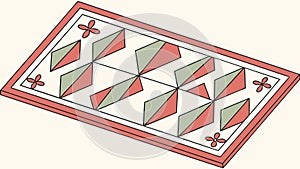 Geometric Patterned Rug, Modern Interior Decor Element, vector design Generative AI
