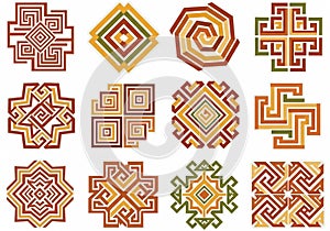 Geometric patterns featuring a variety of intricate, interlocking