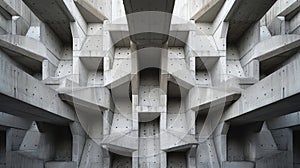 The geometric patterns of a parking garage's concrete structure, a testament to urban design