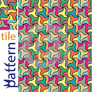 Geometric patterns using circles of different sizes, interlaced