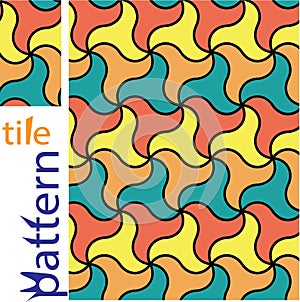 Geometric patterns using circles of different sizes, interlaced